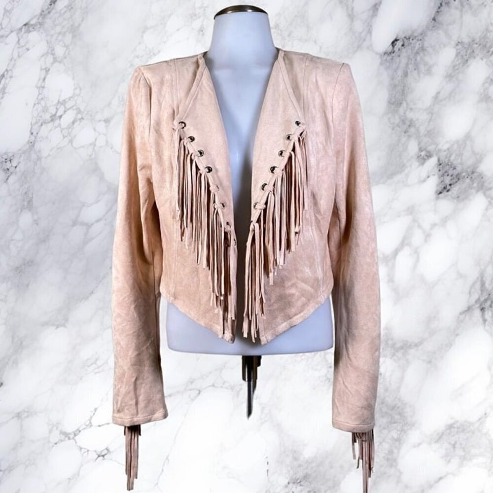 NBD Tyler Fringe Jacket - Blush Nude - Picture 2 of 12